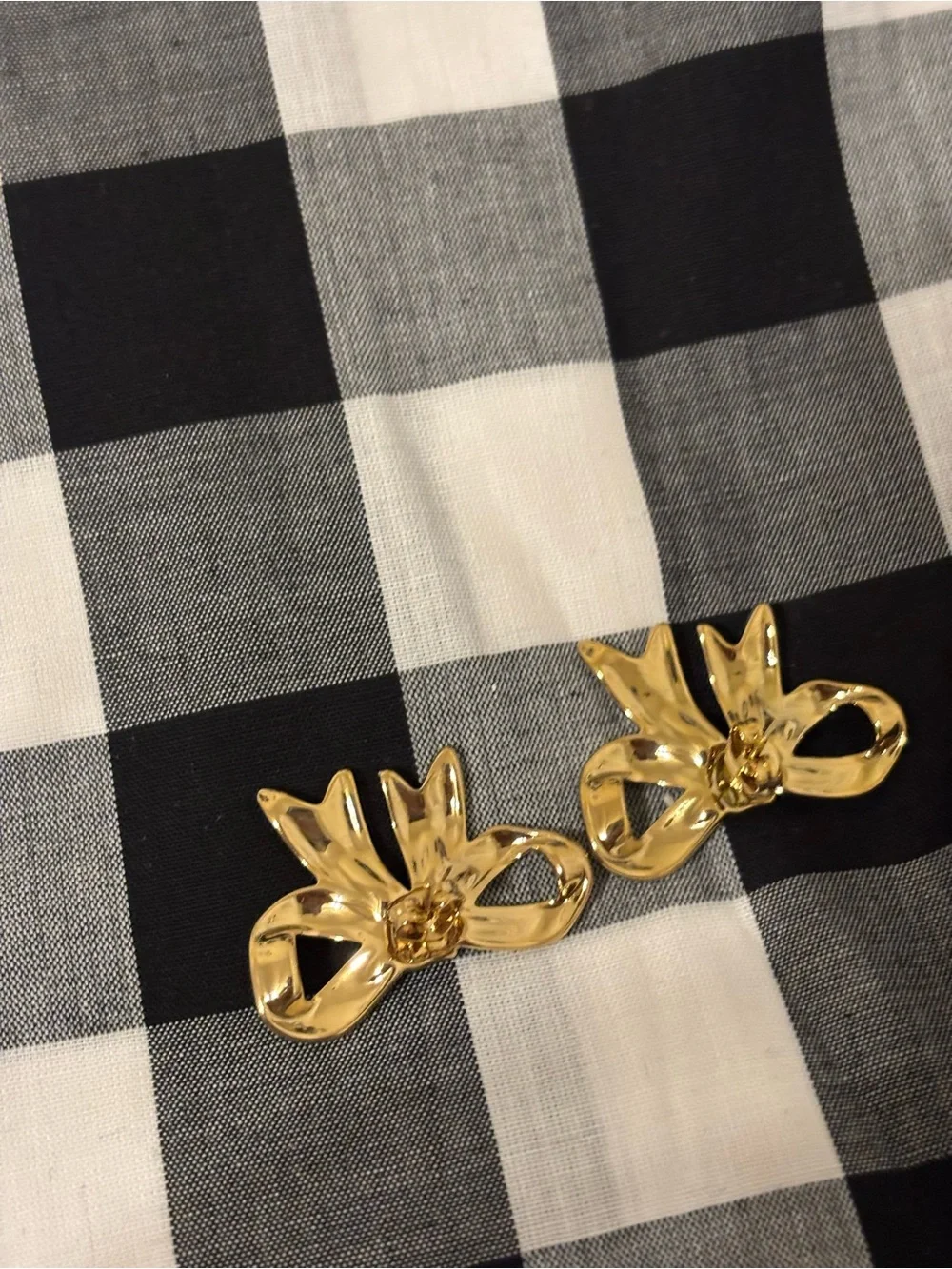 Gold Bow Stud Earrings - Women Jewelry